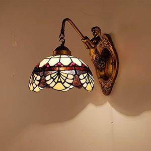 Tiffany Wandlamp, Vintage Messing Basis, Bewolkte Gekleurde Glazen Trap Verlichtingsarmatuur, Decoratieve Wandlamp, Gebruikt Voor Trappen, Slaapkamers, Hotels