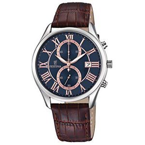 Festina heren chronograaf kwarts horloge met lederen armband F6855/3