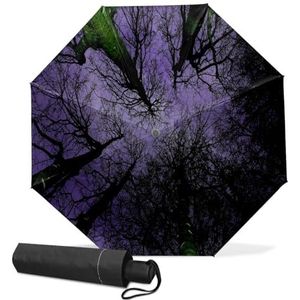 GISPOG Automatische opvouwbare paraplu, paarse boomtop waterdichte compacte zon en regen reisparaplu's voor dames en heren, 1 kleur, Eén maat