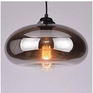 Kosilum hanglamp in druppelvorm, rookglas, zwart – ellipse – licht warmwitte verlichting woonkamer slaapkamer keuken hal – 1 x 60 W – E27 – IP20