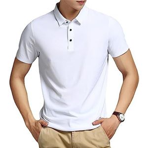 MAOAEAD Mannen Ice Silk Korte Mouw Poloshirt, Zomer Naadloze Poloshirts voor Mannen Cool Casual Button-Down Shirts