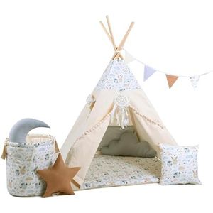 Rainbow Kids Tent voor de kinderkamer, kindertent, voor binnen en buiten, klassieke katoenen canvas speeltent, perfecte decoratie touch, duurzaam design