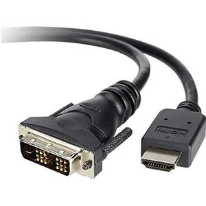 Belkin DVI/HDMI aansluitkabel 1,80m F3Y005BT1.8M vergulde stekkercontacten, schroefbaar zwart [1