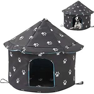 Kattenhokken voor buiten voor wilde katten | Cat Cave Pet House, Cat House met waterbestendig canvas dak,Grote warme waterdichte kattenflat, stapelbare buitenkattenhuis, waterbestendige flat voor Amao