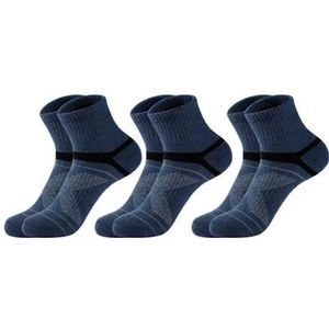 YIJIANUO 3 Pairs Mannen Katoenen Sokken Zwart Sport Sokken Casual Zachte Running Zomer Absorberen Zweet Ademend Mannelijke Sok, 3 Blauw, SIZE 38-45