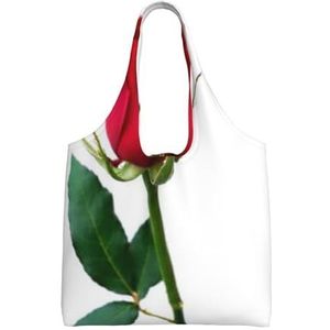 ALLiYa Rose Gold Marble One Shoulder Commuter Zeil Bag Boodschappentas Geschikt voor Winkelen, Reizen, Dagelijks Gebruik, Rode roos Psd, Eén maat