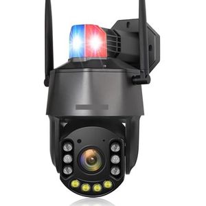 Mobiele beveiligingscamera 5MP 30X Optische Zoom Outdoor Bewakingscamera PTZ WIFI 4G Rood Blauw Waarschuwingslichten Auto Tracking IR 150M CCTV Camera HD-resolutie (Color : 1, Size : 5MP 4G Add 128G