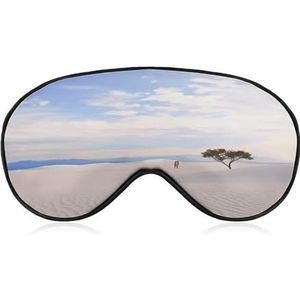 Oogmasker, romantisch wit zand landschap gedrukt slapen oogmasker, nacht oogmasker, verduisterende slapende oogmasker, reizen oogmasker