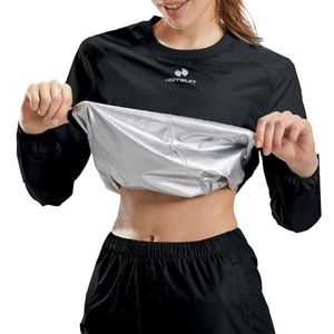 HOTSUIT Sauna Sportpak Dames Saunapakken Zweetpak Afslanken Fitness Sportshirt Trainingsbroek, Zwart, XXL