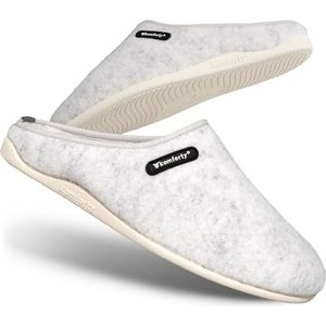 Komforty Pantoffels, uniseks, antislip pantoffels voor binnen en buiten, warme pantoffels, wit, 37 EU
