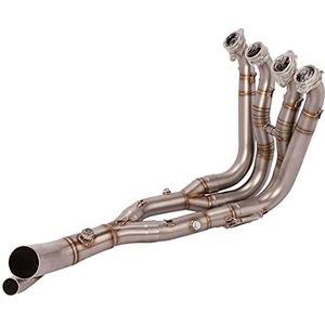LFYEQZ Motorfiets Uitlaatsysteem Header Mid Link Pijp Slip Op Uitlaat Styling Accessoires Voor B&MW Voor S1000RR Voor S 1000 RR 2017-2018(Stainless Steel)