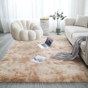 Tapijt Voor Woonkamer 250 x 300 cm Pluche Hoogpolig Shaggy Zacht Wasbaar Tapijt Woonkamer Pluizige Tapijten Slaapkamer, Eetkamer, Beige