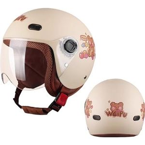 Motorfiets kinder 3/4 retro helmen, vintage open helm for 2-14 jaar for elektrische scooter, go-kart, crossmotor, kinderen(A02)