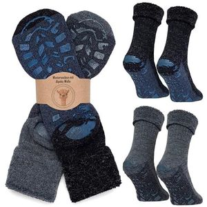 MOUNTREX® Alpaca-sokken, wollen sokken voor dames en heren, wintersokken, warme huissokken, thermosokken, dik, 2 paar, 39-42 EU