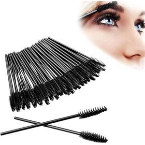50x Wimper Mascara Borstel Zwarte Kleur Schoonheid Make-up Voor Het Toepassen Mascara Wimper Blush