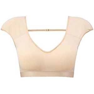 2 in 1 Built-in Fake Shoulder Pads Vest Herbruikbare Traceless Invisible Shoulder Pads Vesten voor vrouwen(XL,Beige)