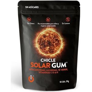 WUGUM - Solar Chewing Gum - Functionele kauwgom om het bruinen te activeren en de celvernieuwing te helpen - Tropische smaak - Consumeer 10 minuten vóór blootstelling aan de zon - Bevat 10 kauwgom