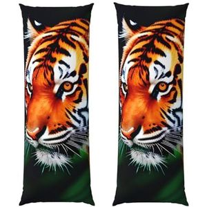 ERSDWRE Tijgerstrepen oranje patroon decoratieve kussensloop lange kussensloop gebruikt voor bedden banken binnenplaatsen lichaam kussensloop