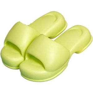 Slippers, Dames zomer instappers - Zachte dikke pantoffels met koel comfort,voor dames en heren(Green,41 EU)