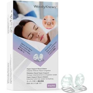 WoodyKnows Superondersteunende neusstretcher, ademhulp voor slaapsport, zachte neusventilatie, verbetert de ademluchtstroom, anti-snurk-oplossing (L)