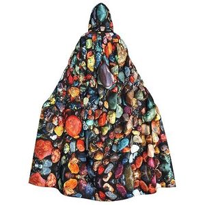 FRGMNT Color Stones Hippie Print Vrouwen Hooded Mantel, Carnaval Cape, Volwassenen Hooded Mantel Cape, voor Halloween Cosplay Kostuums