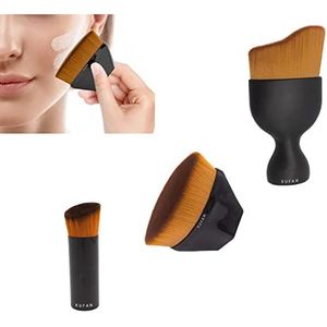 Foundation make-up borstel, 3 stuks platte kop make-up borstel, concealer borstel, contour bakkebaarden aanpassing pen