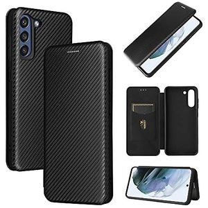 Luxe koolstofvezel portemonnee flip cover Samsung Galaxy S 21 S21 FE S21 Fan Edition lederen case ultradunne kaartsleuven hoesjes Samsung S21FE S21 FE telefoon shell (zwart, Samsung S21FE)