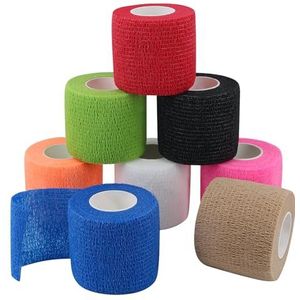 Tocone 8 rollen elastische bandage zelfklevende bandage samenhangend verband elastische tape zelf SALVAPELLE sport sport tape bandage voor handen, voeten, knieën, armen 8 kleuren 5 cm x 4,5 m