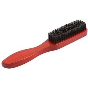 1 st natuurlijke varkenshaar borstel kam antistatische kappers haar stijlvolle kam hout mannen/vrouw haarborstel gereedschap (maat : wijnrood)