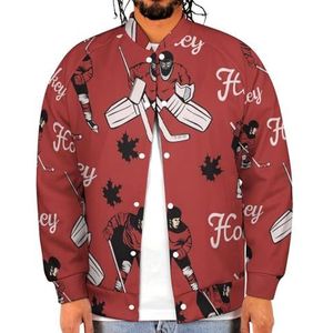 Canadese Hockeyspelers Grappige Mannen Baseball Jacket Gedrukt Jas Zachte Sweatshirt Voor Lente Herfst