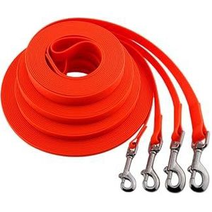 Looplijn voor honden, 5 m, waterdichte hondenriem, ronde lijn met polsband, robuuste vrijloop-trainingslijn, neon-geel, tot 35 kg