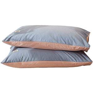 Kussensloop, 2 Stuks, Dubbele Kussensloop Van Puur Katoen Met Eenvoudige En Effen Kleur, Ademend, Zacht, Huidvriendelijk, Aangroeiwerend En Niet-vervagend. (48x74cm,Blauw + roze)