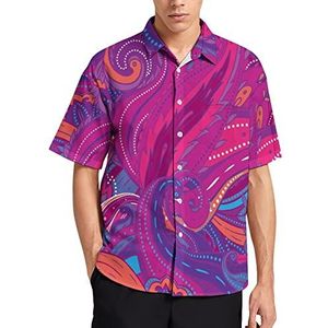 Bloemen Paisley Indiaas Hawaïaans shirt voor mannen zomer strand casual korte mouw button down shirts met zak