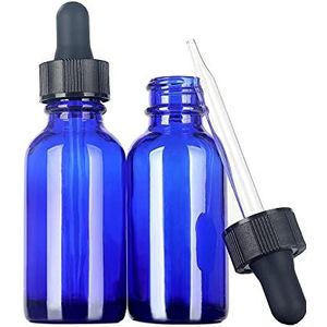 Magic Season Boston ronde glazen flessen (blauw/1 fl oz. met druppelaars/2 stuks)