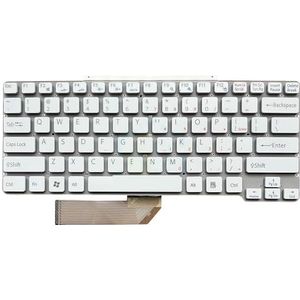 Amerikaans Engels laptoptoetsenbord voor Sony voor VGN-SR-SR190-SR290 Wit zonder achtergrondverlichting frame