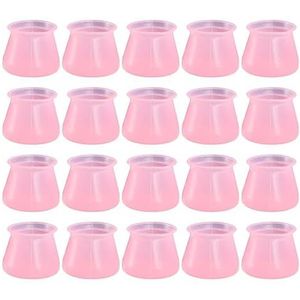 Castor Cups 50 stuks bureaupoot beschermhoes stoel been beschermer stoel voetpads tafel stoel voet hoes voet mouwen rubber pad voor stoel benen meubels bekers (kleur: roze)