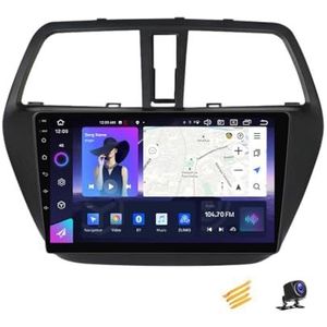 ZARAPLUS Android 13 2 DIN Bluetooth Autoradio 9 Inch Touchscreen Voor Suzuki S-cross 2012~2016 Met AHD Achteruitrijcamera/GPS-Navigatie/BT/Stuurwielbediening/Koelventilator/Multimediaspeler,NF6