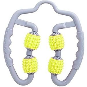 LESANGBAIHUODIAN 4 wielen u vorm trigger punten massage roller been nek arm ontspannen roller massager yoga pilates sport bodybuilding apparatuur (Color : Yellow)