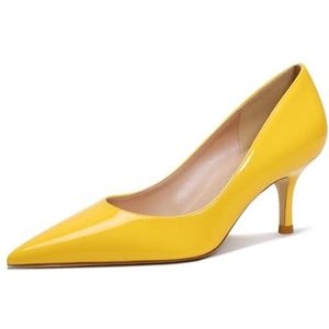 Schoenhakken- Elegante Damespumps - Stiletto-Sexy Naaldhak - Gesloten Puntige Teen - Avond-Feest - Luxe Mode-Schoen Vrouwelijke Hak, 11 Geel, 42 EU