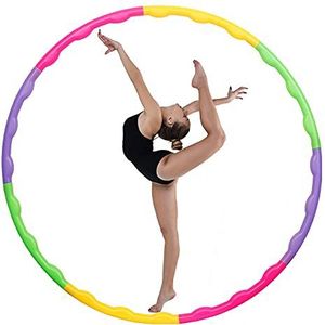 8-delige hoelahoep voor kinderen, gekleurd, diameter 65 cm, hoogwaardig, demonteerbaar, klein, voor training, sport en spel
