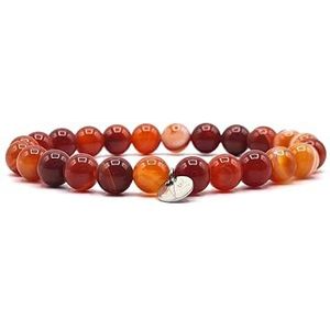 KARDINAL WEIST carneool armband, half edelsteen kralen, sieraden voor mannen en vrouwen, chakra - vitaliteit - vreugde - moed - kracht (S, carneool)