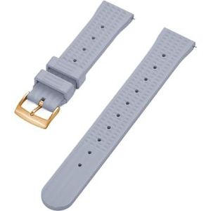 Jeniko Wafelhorlogeband 20 Mm 22 Mm Sport Quick Release FPM/FKM Rubberen Horlogebanden For Heren Duikhorloge (Color : Grey gold, Size : 20mm)