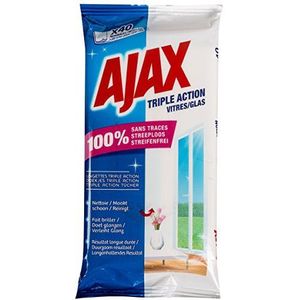 Ajax Triple Action Reinigingsdoekje voor ramen, 40 stuks