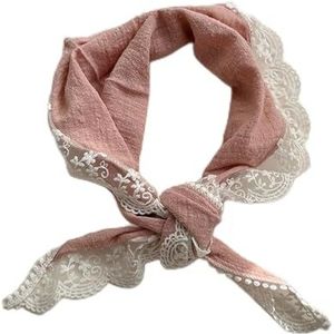 CZMYCBG Stijlvolle sjaals for dames - Kanten sjaal Patchwork Katoen en linnen Driehoeksjaal Halsdoek Dunne sjaal (Size : White_94x30CM)