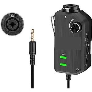 Geluidskaartset, AD2 XLR/6.35mm Audio Voorversterker Adapter Met 48V Fantoomvoeding Gitaar Interface Microfoon Voorversterker