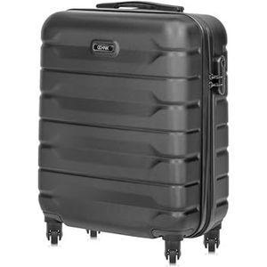 Ochnik Cabinekoffer, 72 x 47 x 29, harde koffer, reiskoffer met 4 wielen, middelgroot, handbagage, duurzaam, met ABS, numerieke vergrendeling, zwart, Small