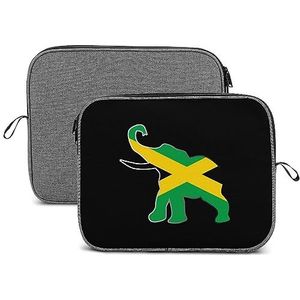 Jamaica Olifant Vlag Laptop Sleeve Case Beschermende Notebook Draagtas Reizen Aktetas 14 inch