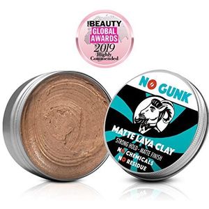 NO GUNK 100% Natural Hair Styling Clay For Men - Strong Hold - Matte Finish - Natural & Organic Ingredients - Matte Lava Clay (Original, 50g)