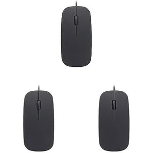 Tityvirnix 3 set Bedrade Ultradunne Mini Muis Desktop Computer Laptop Mat Zwart Wit Leuke Ergonomische Gaming Muis Zwart