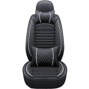 Beschermhoes Autostoel Voor Dacia Voor Duster Voor Sandero Voor Clio Aangepaste Lederen Antislip Stoelhoezenaccessoires(Luxury Black white 5 seats)